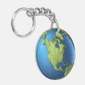 Wereldbol 3d geïsoleerd op white.Continent Noord-A Sleutelhanger (Voorkant Links)