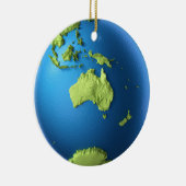 Wereldbol 3d, geïsoleerd op wit. Continent Austral Keramisch Ornament (Rechts)