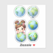 Wereldbol Aardedag Sticker (Vel)