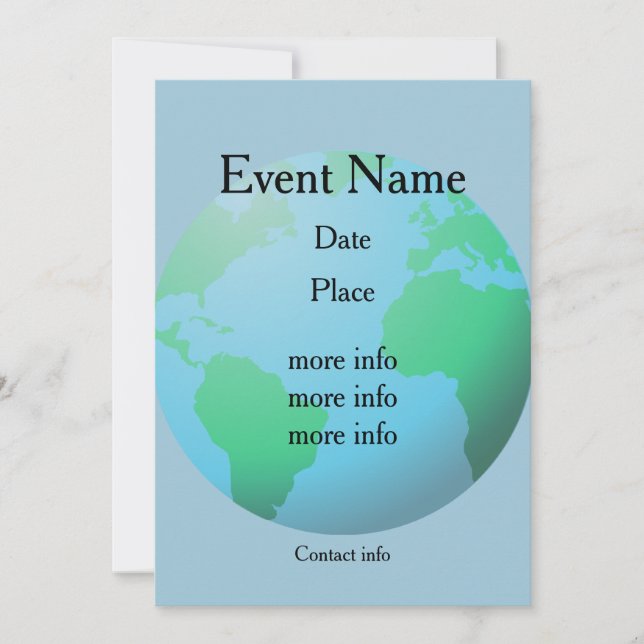 Wereldbol achtergrond aangepaste tekst (Voorkant)