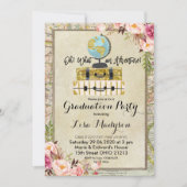  Wereldbol Adventure Graduation Party Uitnodigen Kaart (Voorkant)