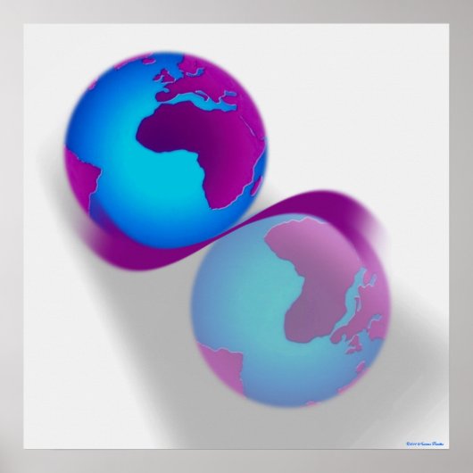Wereldbol afdrukken poster (Voorkant)