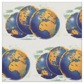 wereldbol afdrukken stof (Close Up)