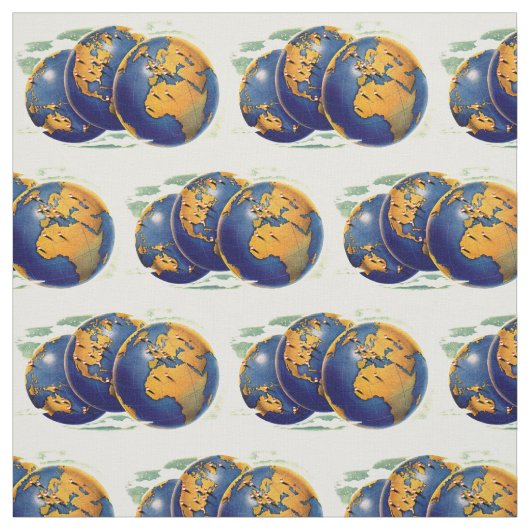 wereldbol afdrukken stof (Swatch)