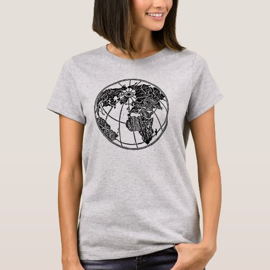 Wereldbol Afrika Azië Europa T-shirt (Voorkant)