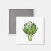Wereldbol Artichoke op Witte Achtergrond Uitgesned Magneet (Voorkant / Achterkant)