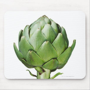 Wereldbol Artichoke op Witte Achtergrond Uitgesned Muismat