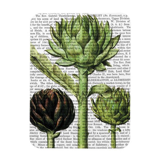 Wereldbol Artichoke Print 2 Magneet (Verticaal)