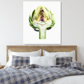 Wereldbol artisjok half afgesneden canvas afdruk (Insitu (Slaapkamer))
