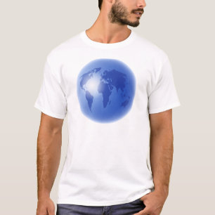 Wereldbol Blauwe Wereld T-shirt