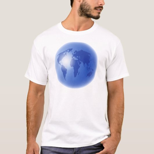 Wereldbol Blauwe Wereld T-shirt (Voorkant)