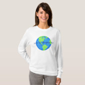 Wereldbol Blue Green T-shirt (Voorkant volledig)