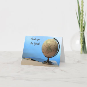 Wereldbol & boek Dag van de Lerarenwaardering Bedankkaart