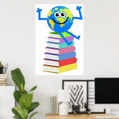 Wereldbol boeken poster (Thuiskantoor)