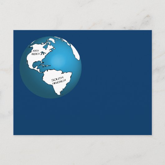 Wereldbol Briefkaart (Voorkant)