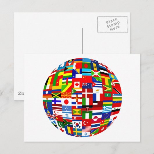 Wereldbol Briefkaart (Voorkant / Achterkant)