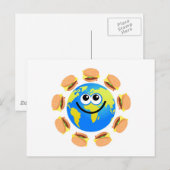 Wereldbol Briefkaart (Voorkant / Achterkant)