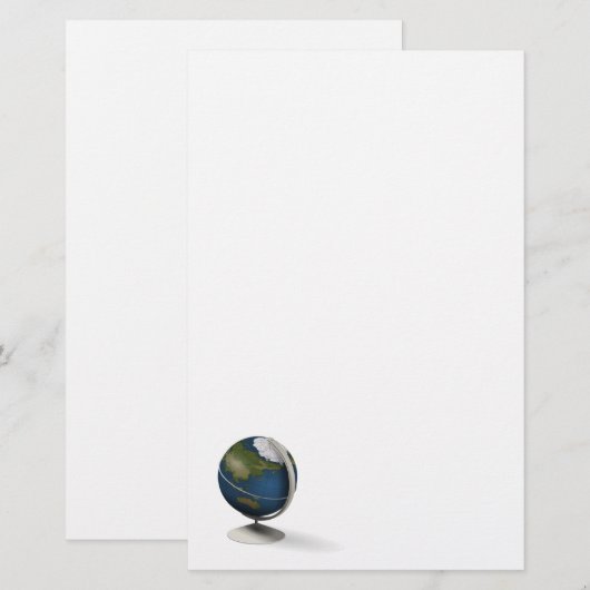 Wereldbol Briefpapier (Voorkant / Achterkant)
