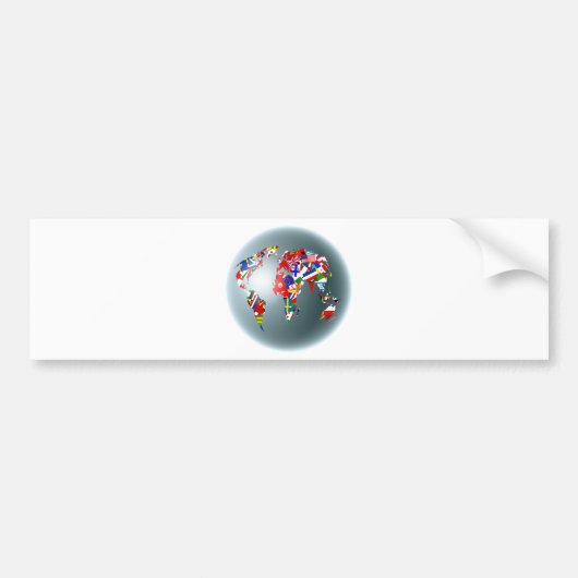 Wereldbol Bumpersticker (Voorkant)