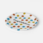 Wereldbol Chain Gefeliciteerd ronde Papieren Bordje (Gekanteld)