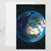Wereldbol Dag Night Europe Briefpapier (Voorkant / Achterkant)