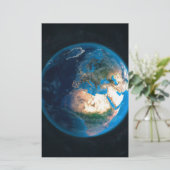 Wereldbol Dag Night Europe Briefpapier (Staand voorkant)