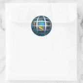 Wereldbol dollar ronde sticker (Tas)