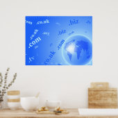 Wereldbol domein achtergrond poster (Keuken)