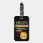  Wereldbol en boeken Bagagelabel (Achterkant verticaal)