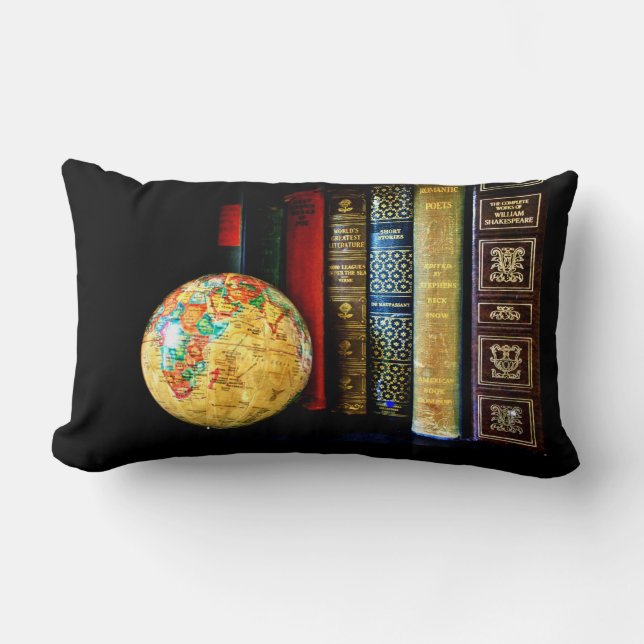  Wereldbol en boeken Kussen (Voorkant)