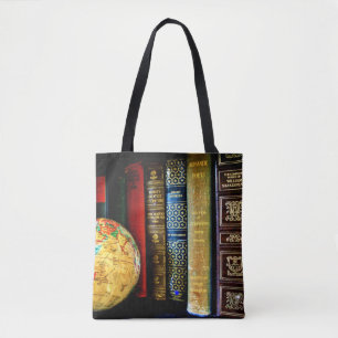 Wereldbol en boeken Tote Bag