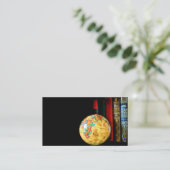  Wereldbol en boeken Visitekaartje (Staand voorkant)