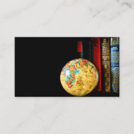  Wereldbol en boeken Visitekaartje