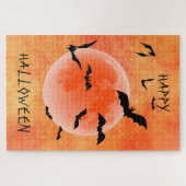 Wereldbol en vleermuizen legpuzzel (Horizontaal)