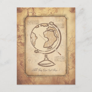  Wereldbol. Geografie & Geschiedenis Leraar Gift Briefkaart