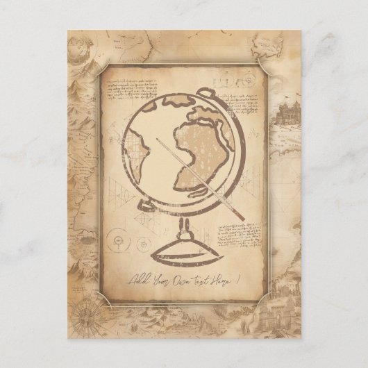 Wereldbol. Geografie & Geschiedenis Leraar Gift Briefkaart (Voorkant)