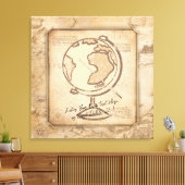 Wereldbol. Geografie & Geschiedenis Leraar Gift Canvas Afdruk (Insitu (Woonkamer))
