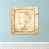  Wereldbol. Geografie & Geschiedenis Leraar Gift Canvas Afdruk (Insitu (Houten vloer))
