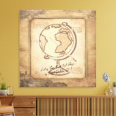 Wereldbol. Geografie & Geschiedenis Leraar Gift Canvas Afdruk (Insitu (Woonkamer))