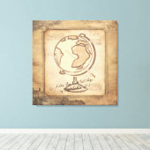  Wereldbol. Geografie & Geschiedenis Leraar Gift Canvas Afdruk (Insitu (Houten vloer))
