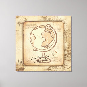  Wereldbol. Geografie & Geschiedenis Leraar Gift Canvas Afdruk