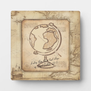 Wereldbol. Geografie & Geschiedenis Leraar Gift Fotoplaat