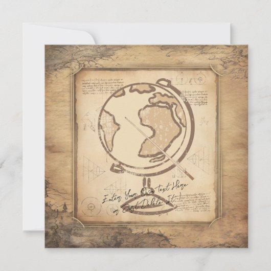 Wereldbol. Geografie & Geschiedenis Leraar Gift Kaart (Voorkant)