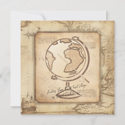 Wereldbol. Geografie & Geschiedenis Leraar Gift Kaart (Voorkant)