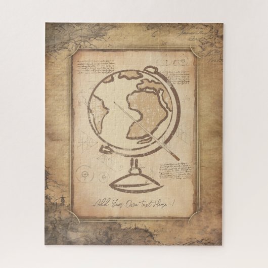  Wereldbol. Geografie & Geschiedenis Leraar Gift Legpuzzel (Verticaal)