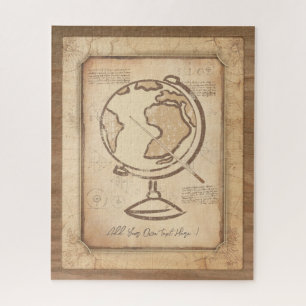 Wereldbol. Geografie & Geschiedenis Leraar Gift Legpuzzel
