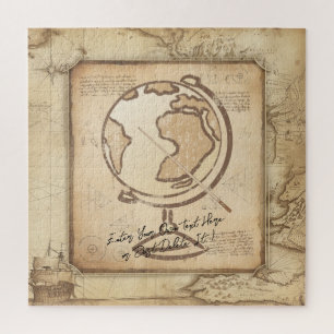 Wereldbol. Geografie & Geschiedenis Leraar Gift Legpuzzel