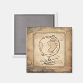  Wereldbol. Geografie & Geschiedenis Leraar Gift Magneet (Voorkant / Achterkant)