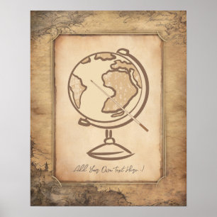  Wereldbol. Geografie & Geschiedenis Leraar Gift Poster