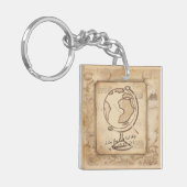  Wereldbol. Geografie & Geschiedenis Leraar Gift Sleutelhanger (Voorkant Links)